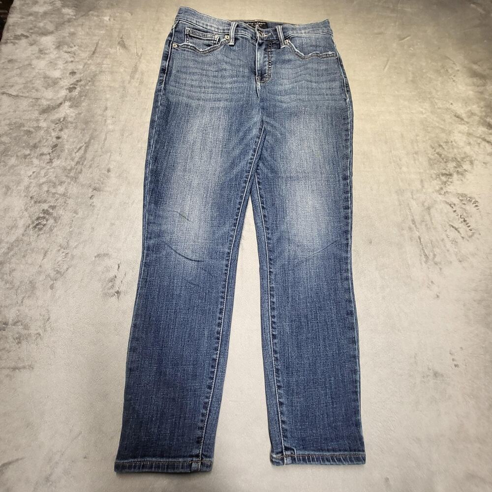 Lucky Brand Jeans Womens 6 Blue Cropped Mid Rise AVA Stretch 5-Pocket Denim